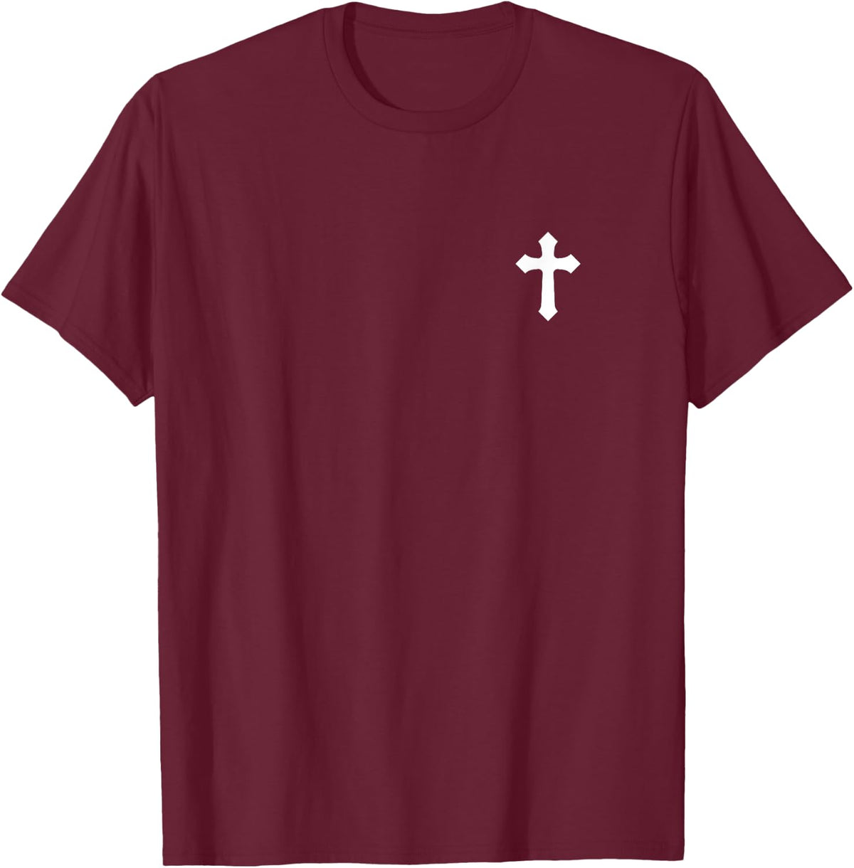 Small Cross Subtle Christian Minimalist Religious Faith T-Shirt - T-Shirt | Maroon