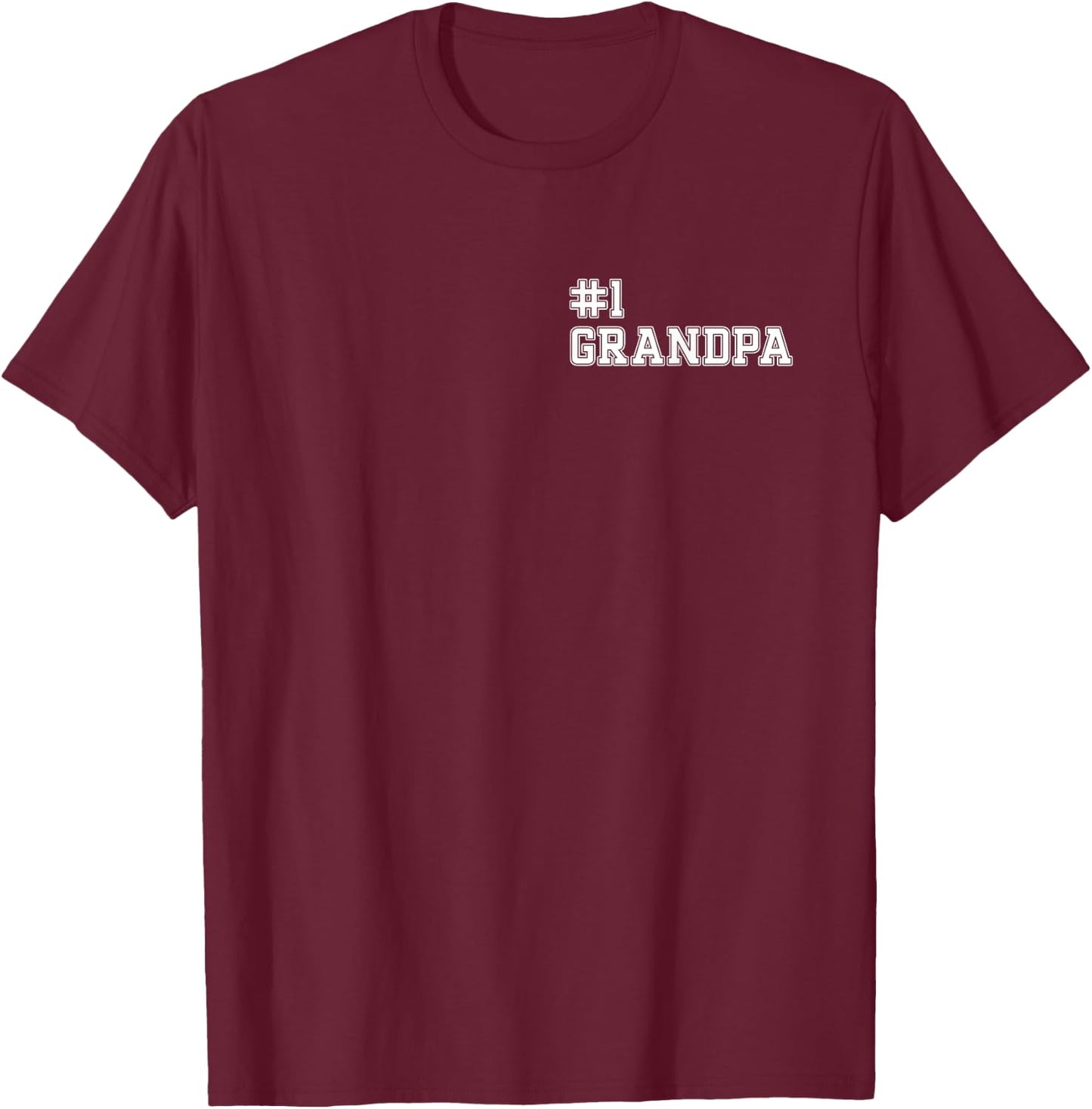 #1 Grandpa Best Grandpa Number One Grandpa T-Shirt - T-Shirt | Maroon
