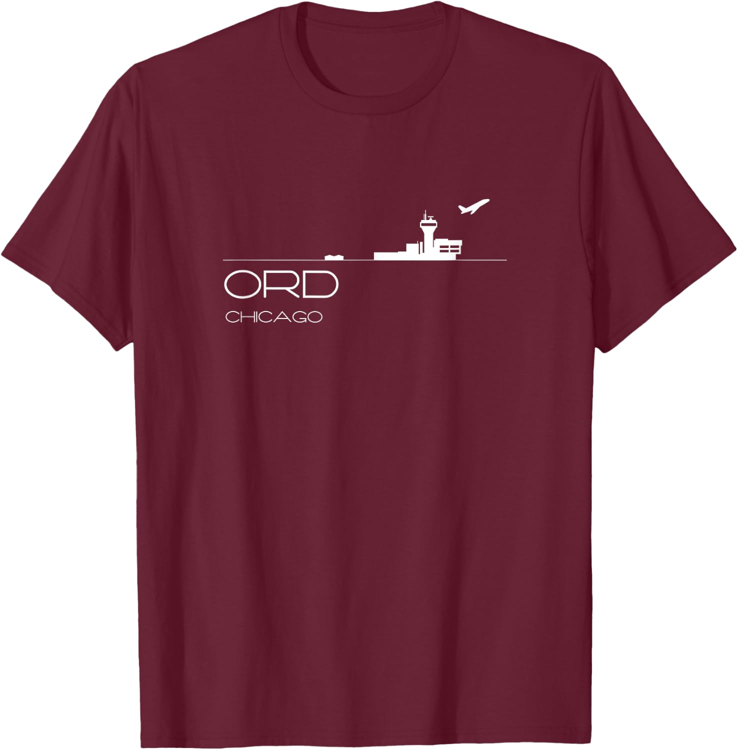 Chicago OHare Airport Code Souvenir Gift ORD T-Shirt - T-Shirt | Maroon
