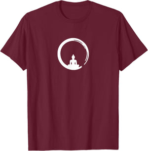 Enso, Zen, Circle, Symbol Buddhism Buddha Meditation Yoga T-Shirt - T-Shirt | Maroon