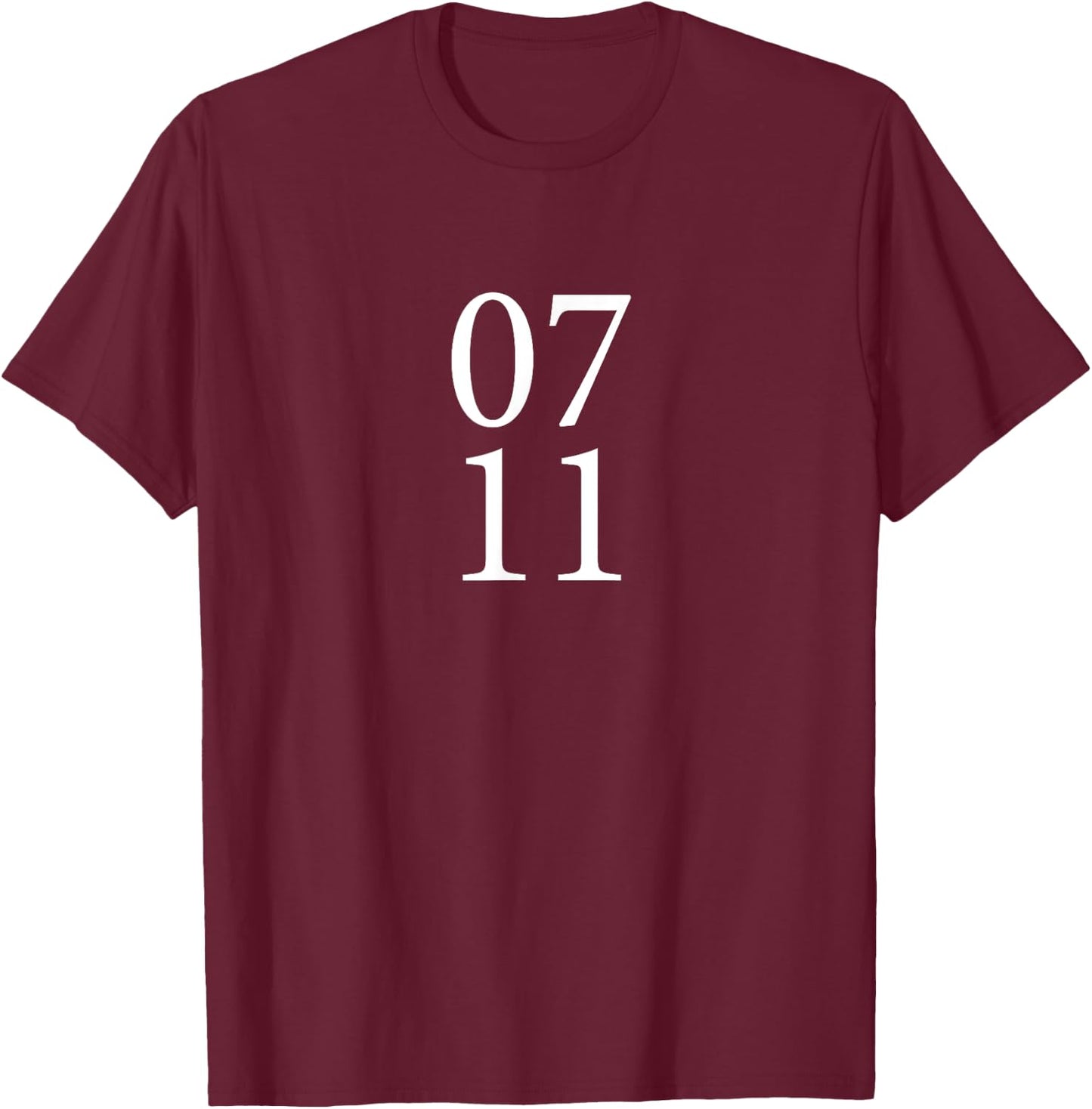 7/11 July 11 Birthday Wedding Graduation Event Date T-Shirt - T-Shirt | Maroon
