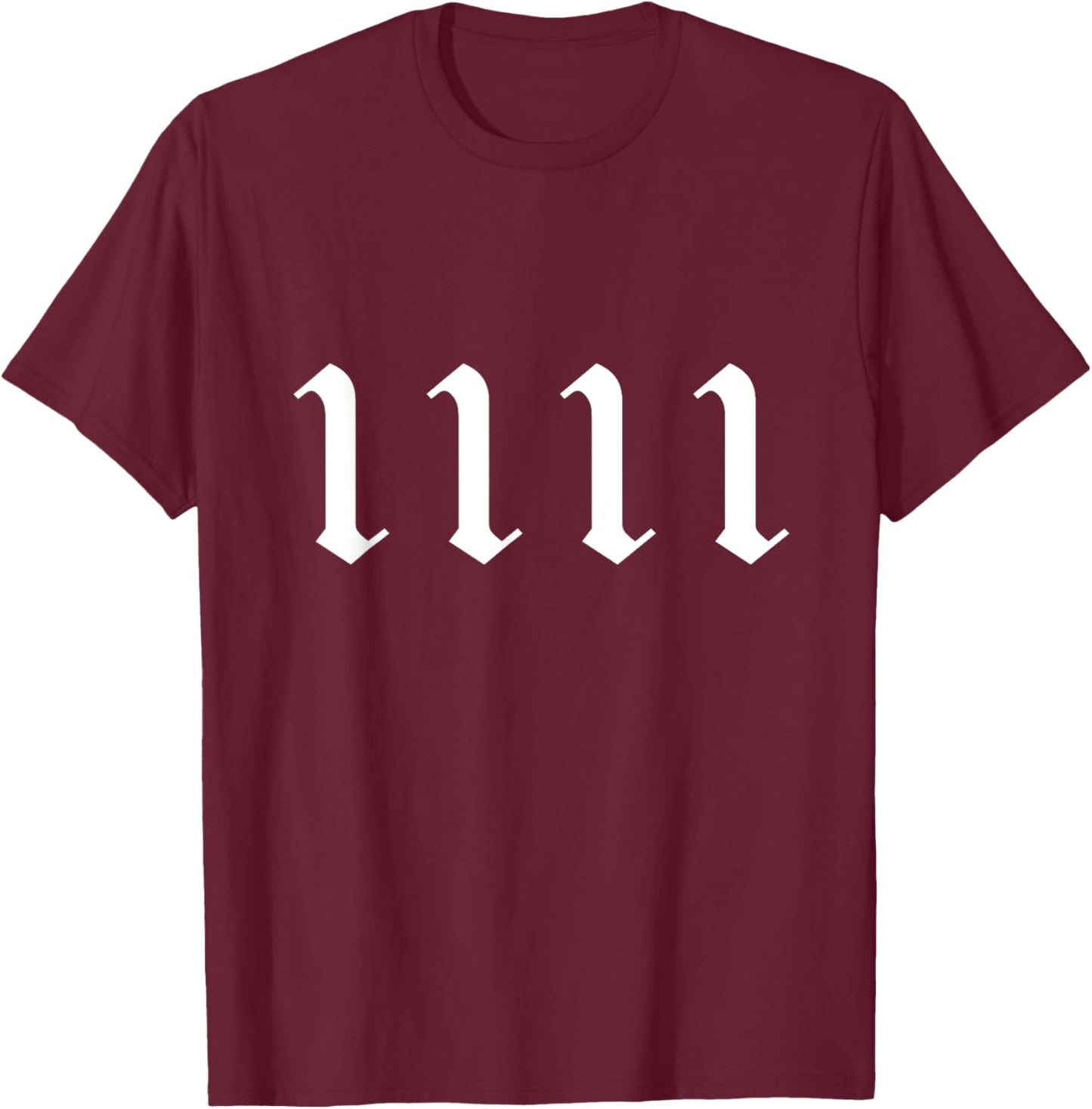 1111 Numerology Spiritual Personal Number 1111 Angel Number T-Shirt - T-Shirt | Maroon