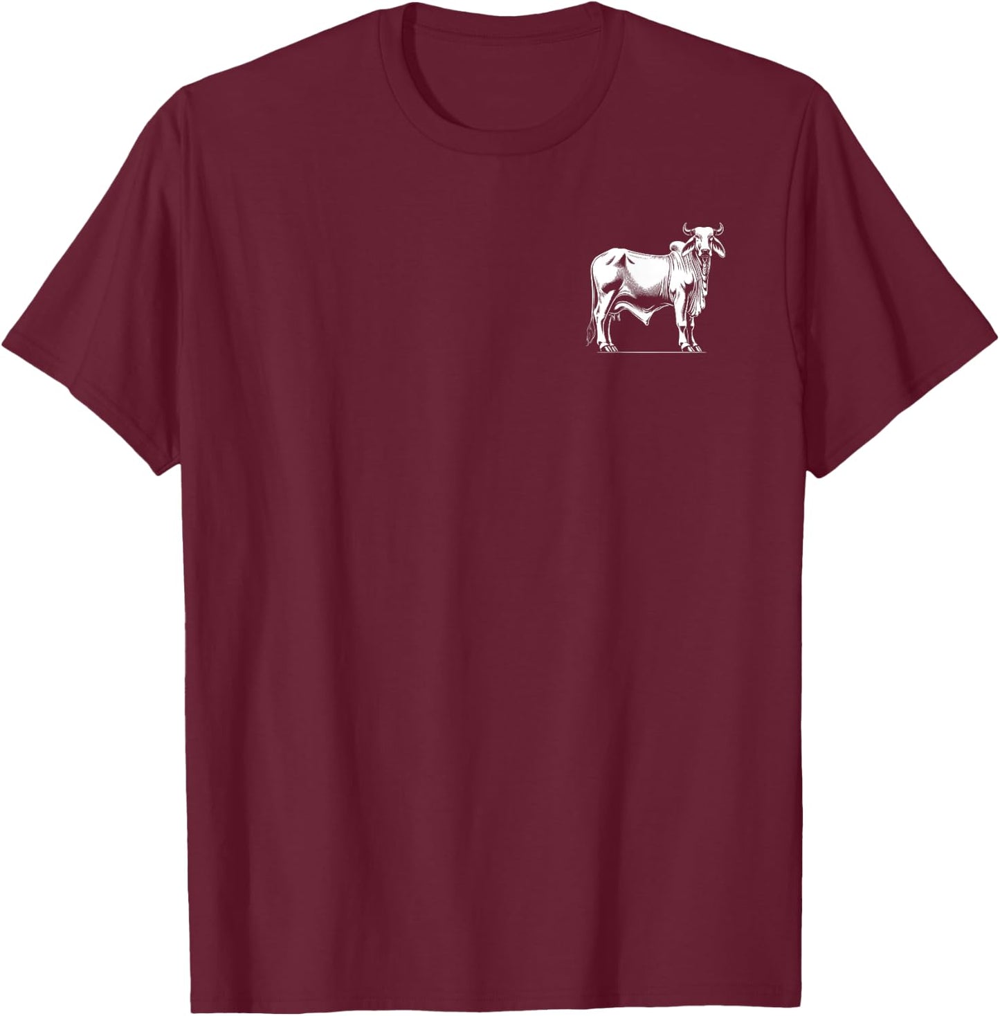 Cow Farmer Breeder - Monochromatic Brahman Cattle T-Shirt - T-Shirt | Maroon