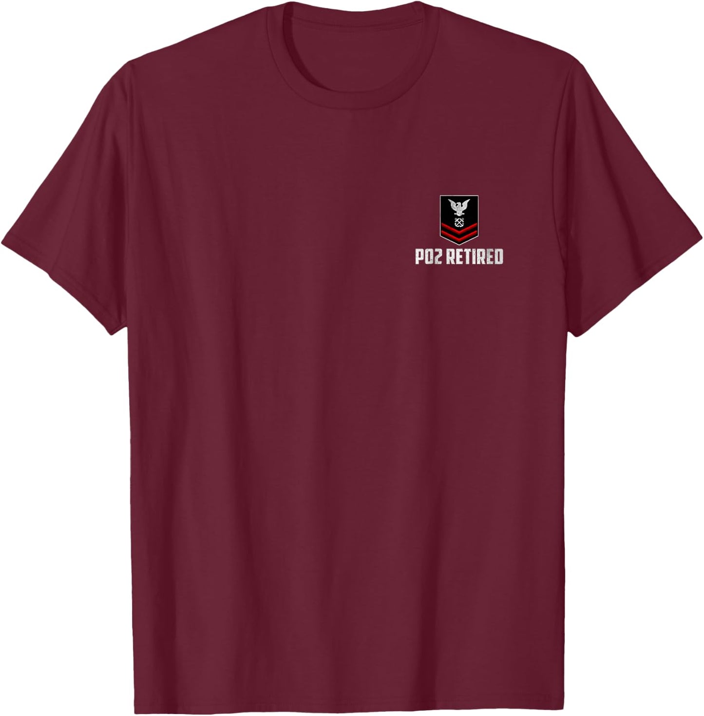 Retired E-5 Petty Officer Second Class PO2 Rank Logo Sailor T-Shirt - T-Shirt | Maroon