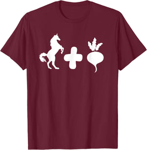Funny Horseradish T Shirt Horse + Radish Shirt Funny Vegan T-Shirt - T-Shirt | Maroon
