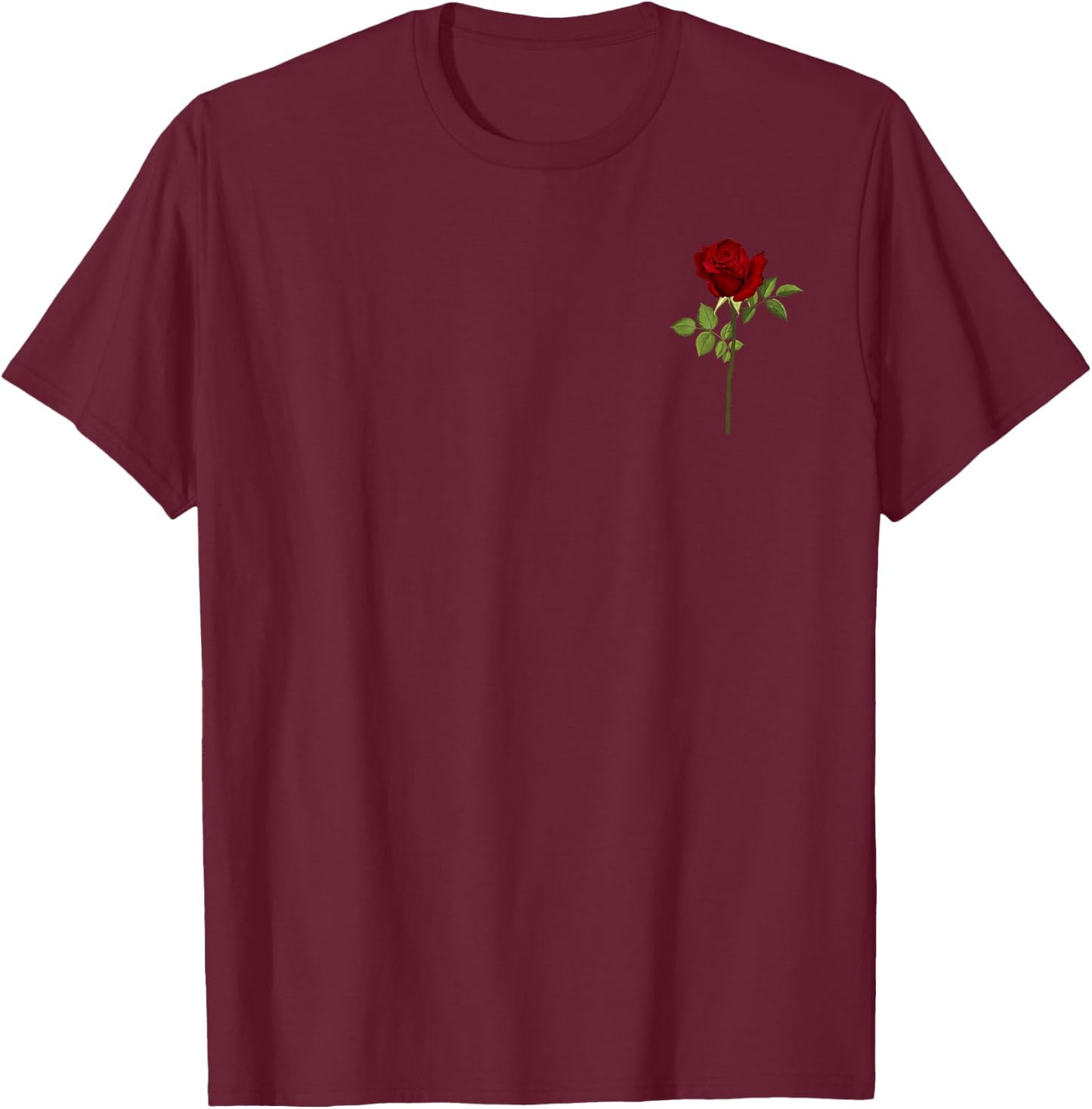Cool Red Roses Elegant Floral Design Women and Youth T-Shirt - T-Shirt | Maroon