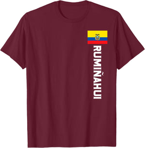 Rumiñahui Ecuador Flag Emblem Escudo Bandera T-Shirt - T-Shirt | Maroon