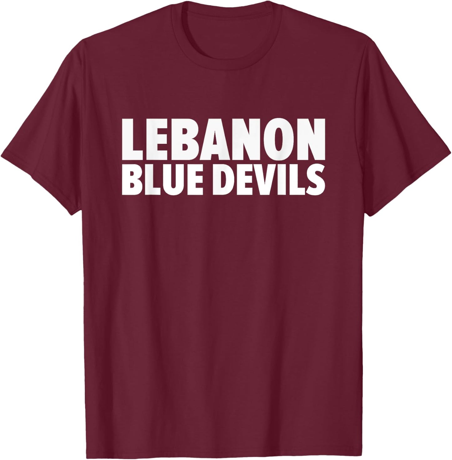Lebanon Blue Devils Bold T-Shirt - T-Shirt | Maroon