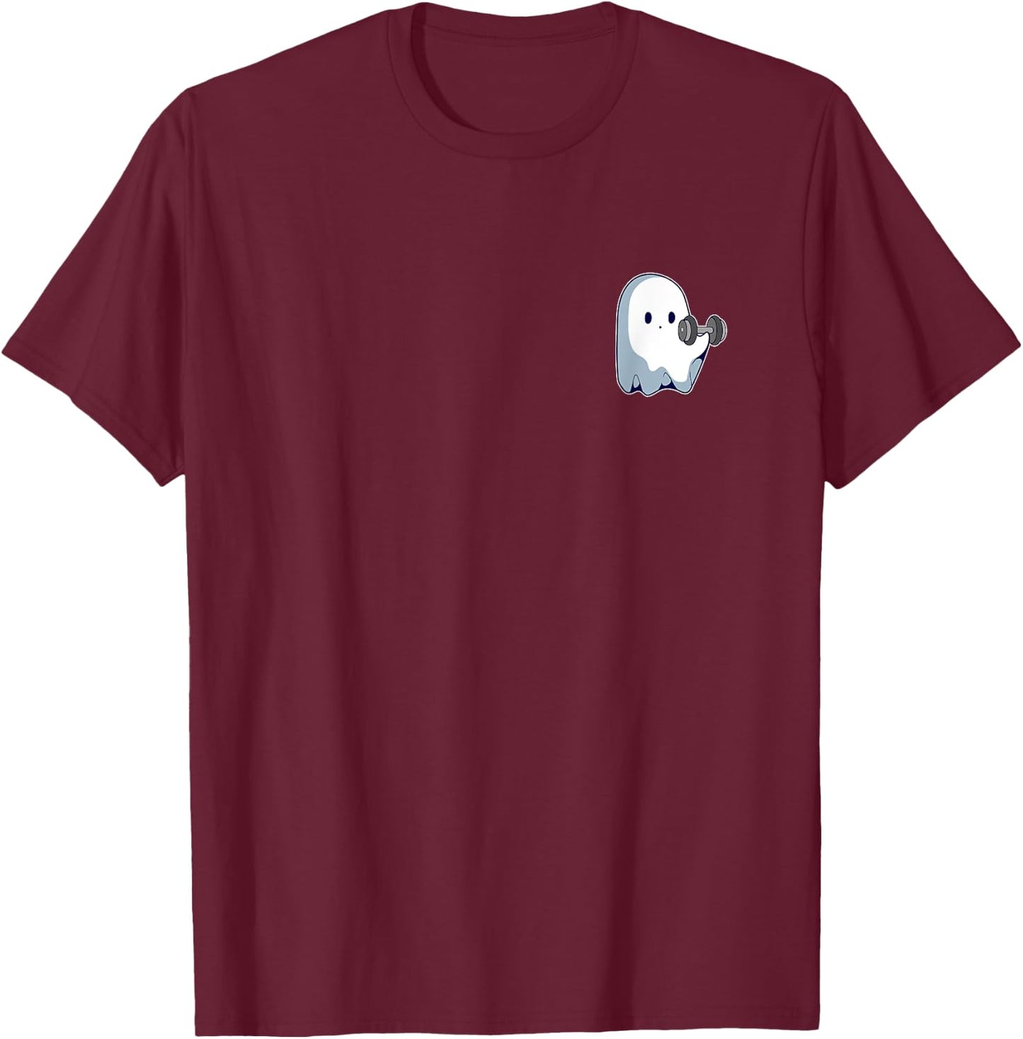 Ghost Weightlifting Pocket Funny Ghost Workout Halloween T-Shirt - T-Shirt | Maroon