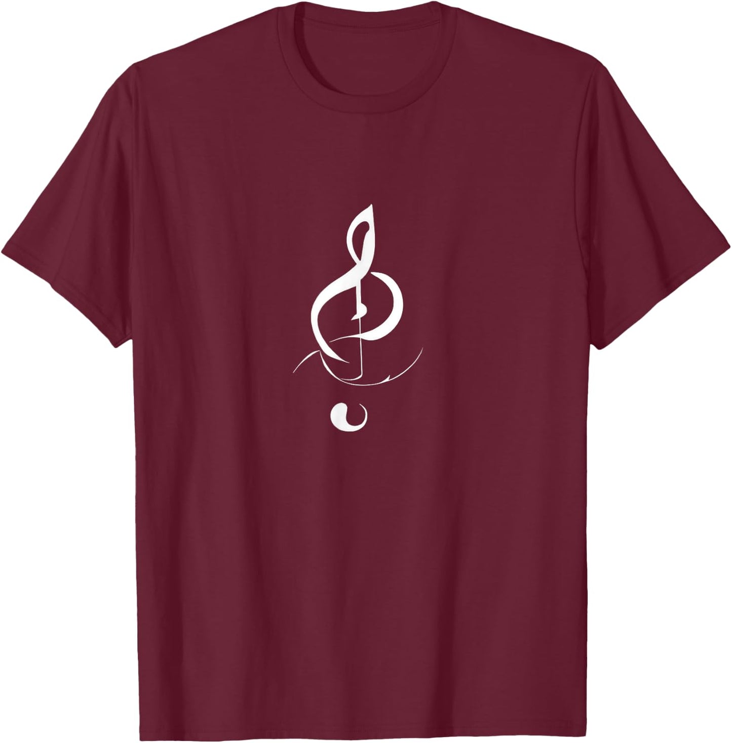 Minimalist Music Note: Elegant Melody Theme for Music Lovers T-Shirt - T-Shirt | Maroon