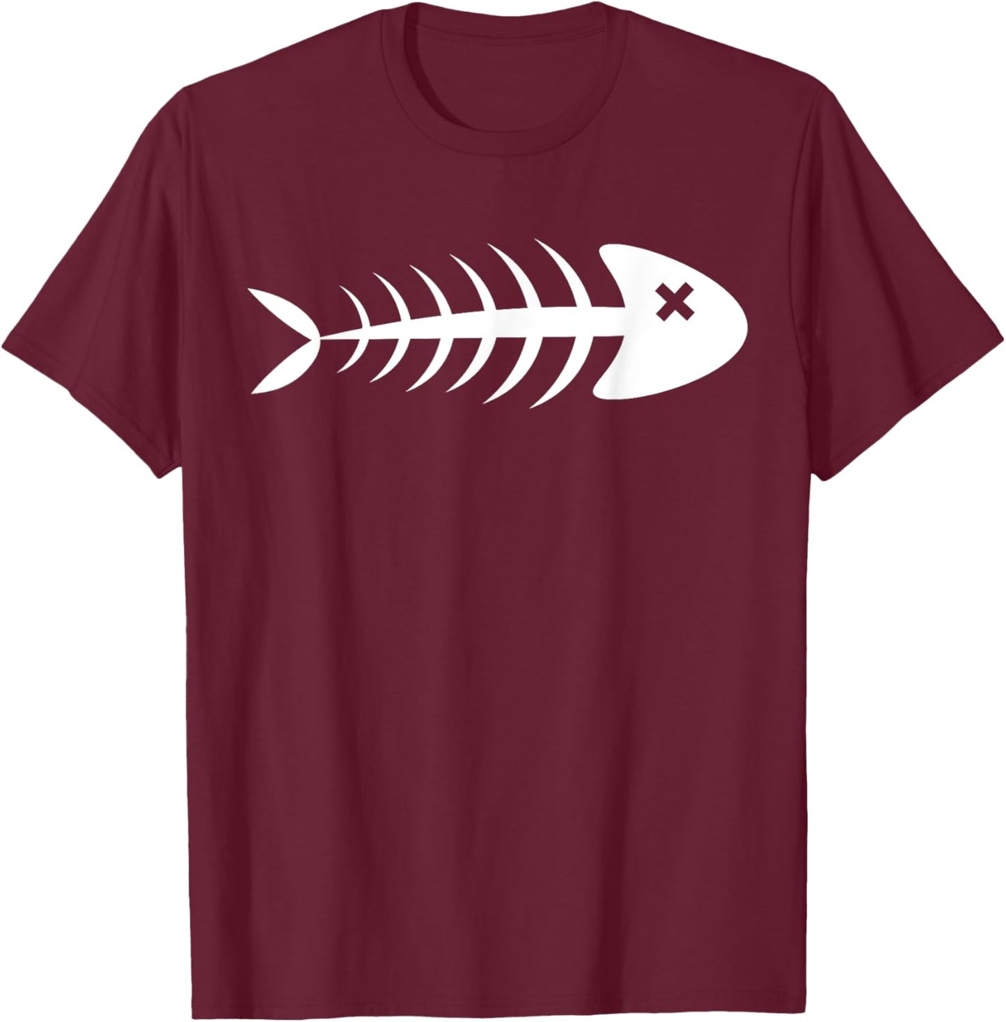 Dead Fish | Fish Bones | Fish Tops T-Shirt - T-Shirt | Maroon