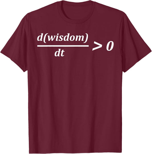 Funny Math wisdom time Greater Than zero Growth Calculus T-Shirt - T-Shirt | Maroon