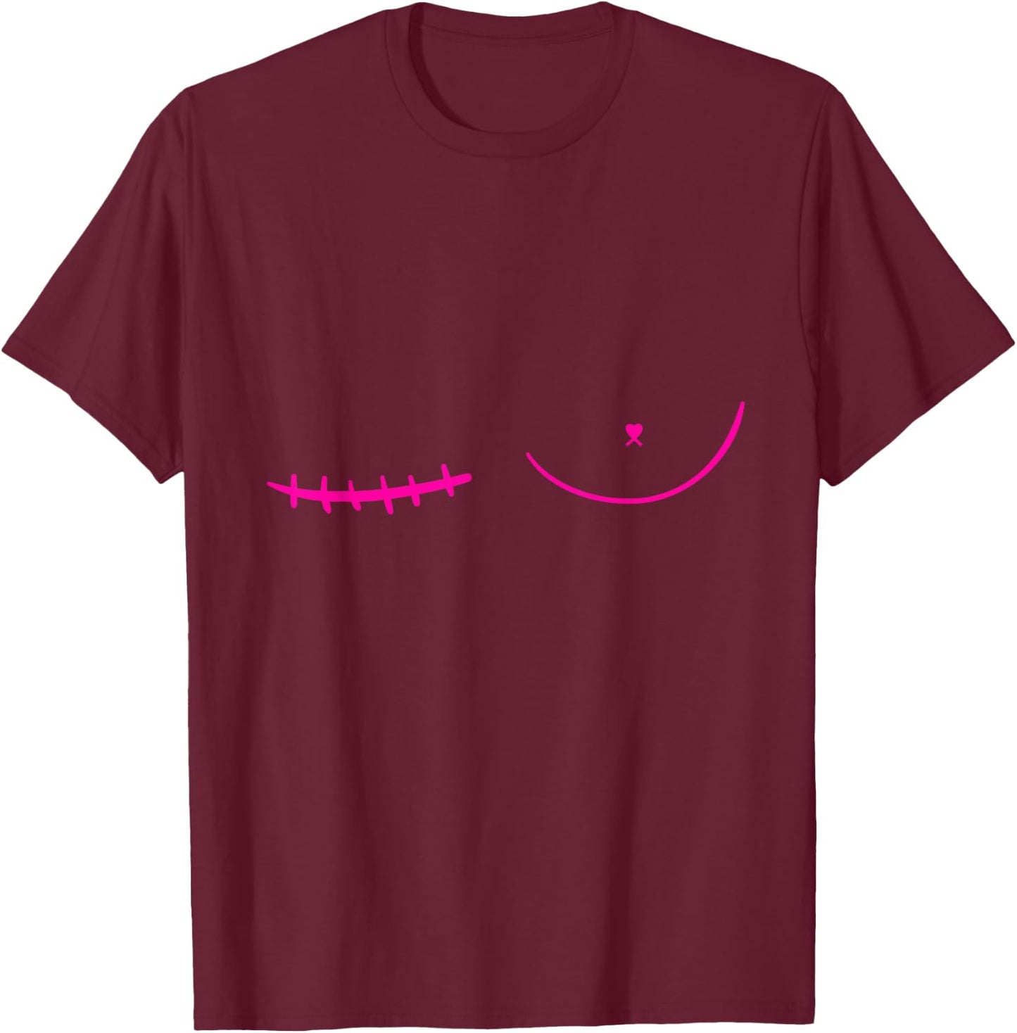 Right Mastectomy Scar Breast Cancer Survivor T-Shirt - T-Shirt | Maroon