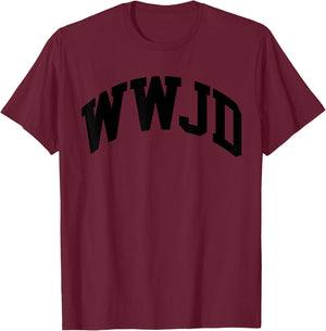 WWJD What Would Jesus Do Christian Bible Faith Minimalist T-Shirt - T-Shirt | Maroon