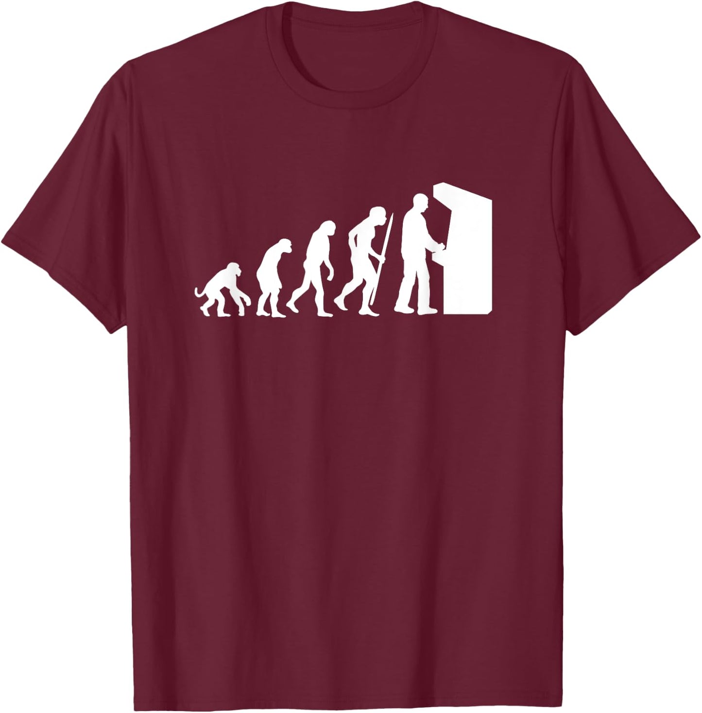 Funny Arcade Evolution arcade old school video game T-Shirt - T-Shirt | Maroon