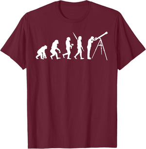 Funny Astronomy Evolution Shirt - Women's Black Short Sleeve - Small - Regular Fit - Cotton 65%, Polyester 35% T-Shirt - T-Shirt | Maroon