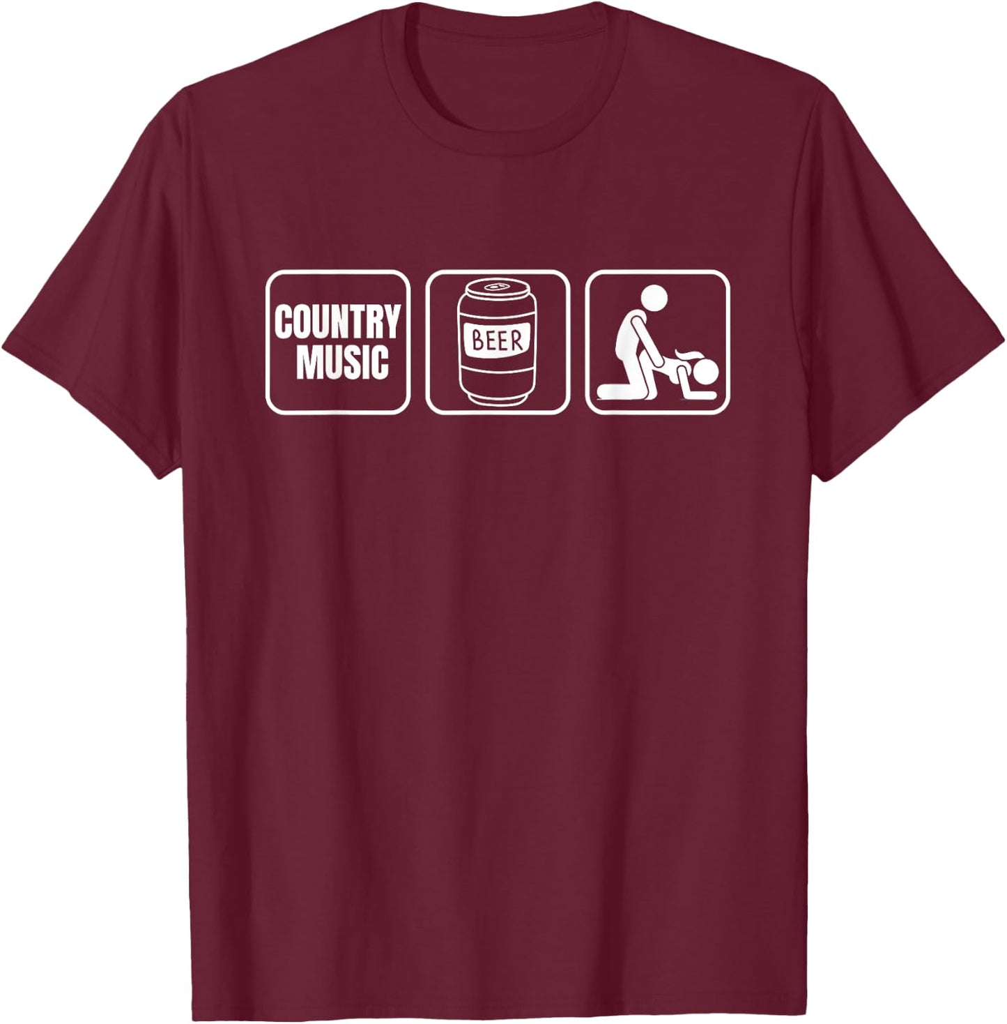 Country Music Beer Plan for the Day T-Shirt - T-Shirt | Maroon