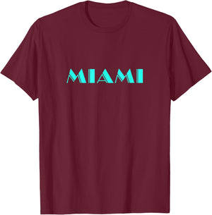 Miami 80s Vice T-Shirt - T-Shirt | Maroon