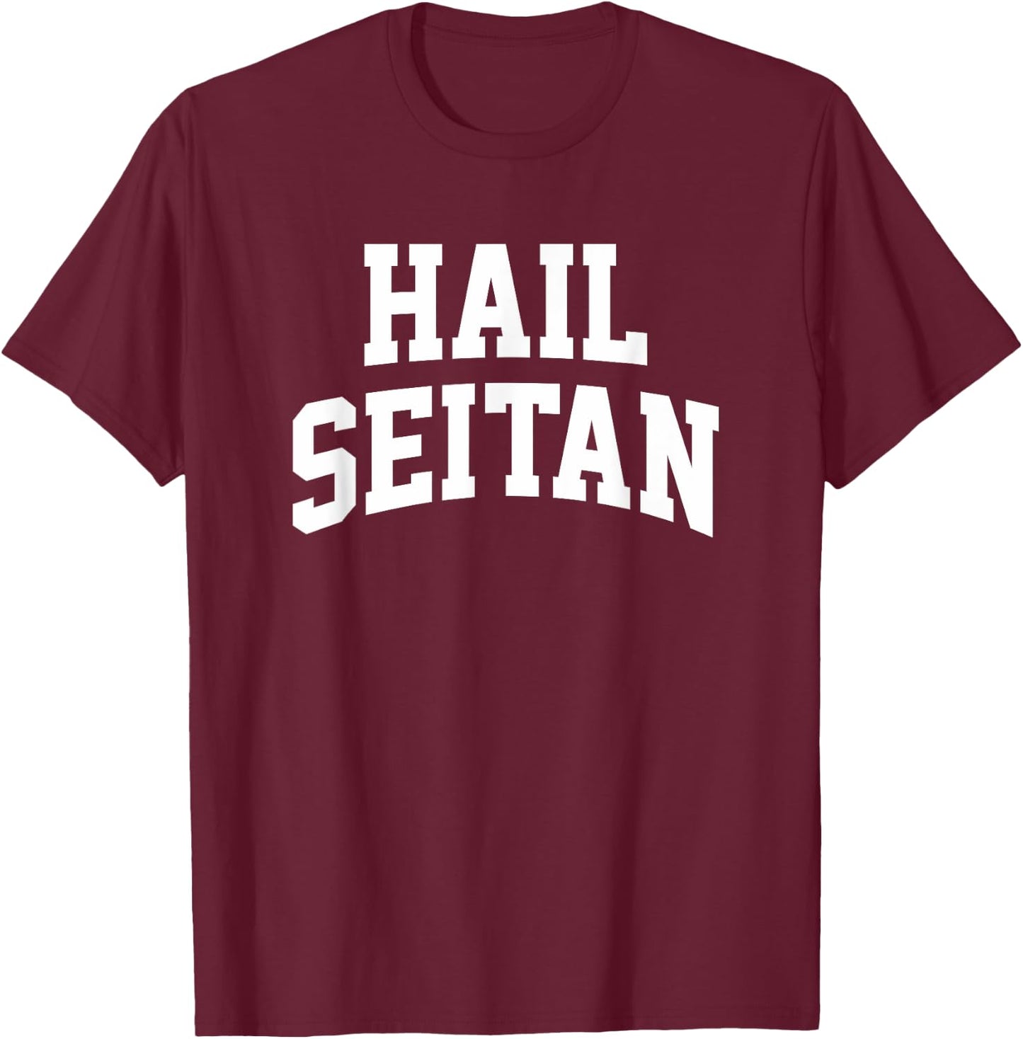 Hail Seitan Funny Vegan Saying Vegetarian Cool Slogan Graphi T-Shirt - T-Shirt | Maroon