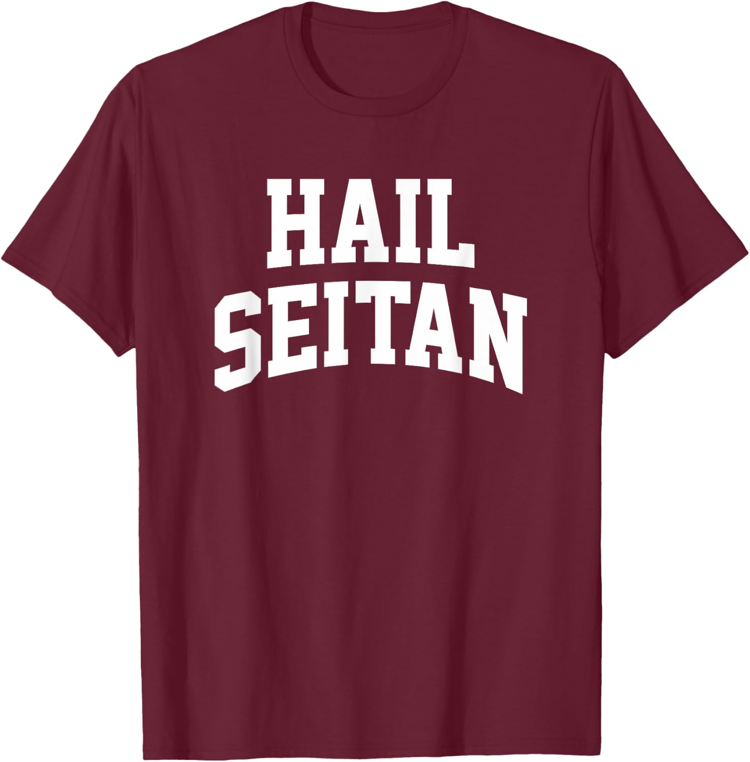 Hail Seitan Funny Vegan Saying Vegetarian Cool Slogan Graphi T-Shirt - T-Shirt | Maroon