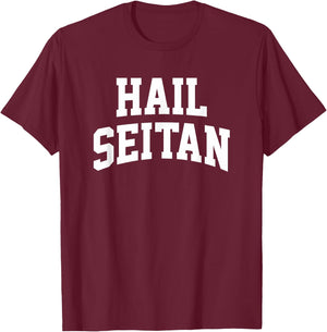 Hail Seitan Funny Vegan Saying Vegetarian Cool Slogan Graphi T-Shirt - T-Shirt | Maroon