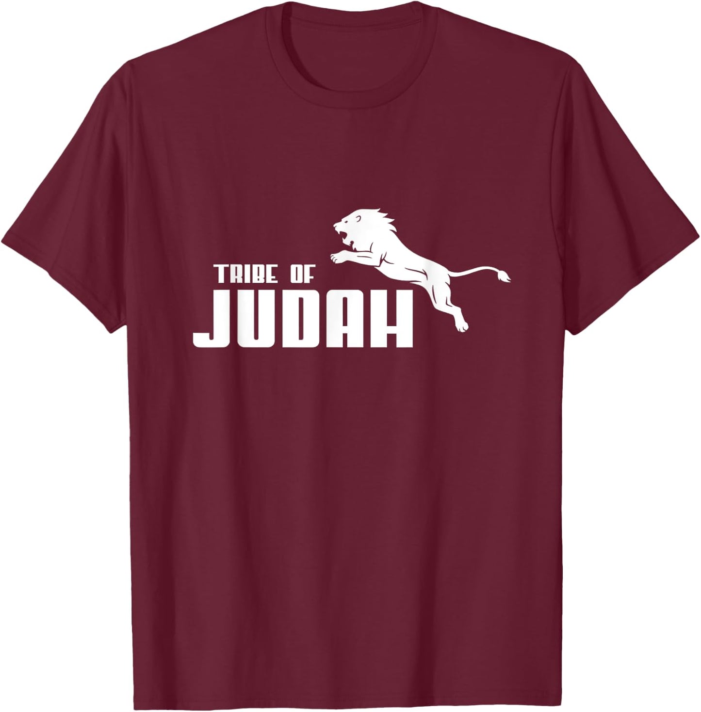 Tribe of Judah Lion Jumping Lion Of Zion Hebrew Israelite T-Shirt - T-Shirt | Maroon