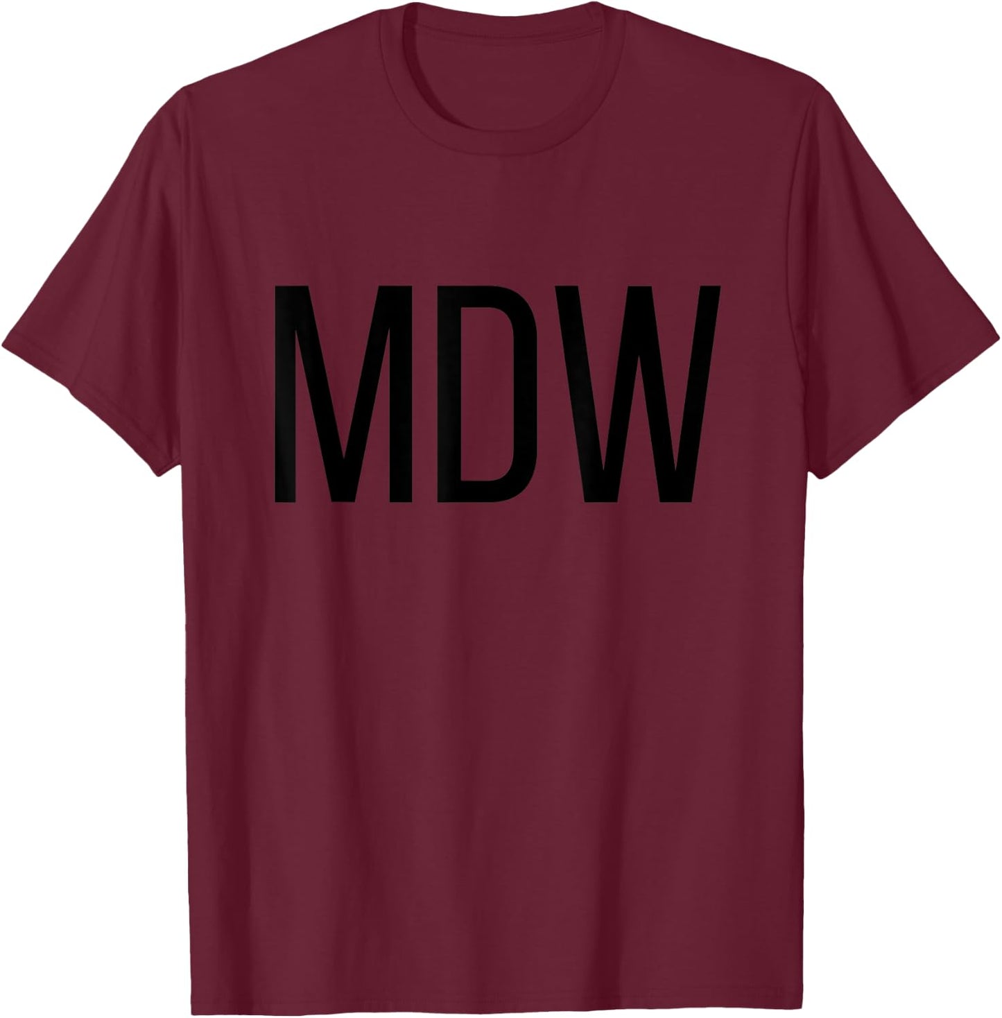 MDW Midway Chicago Illinois Airport Code Lists MDW T-Shirt - T-Shirt | Maroon