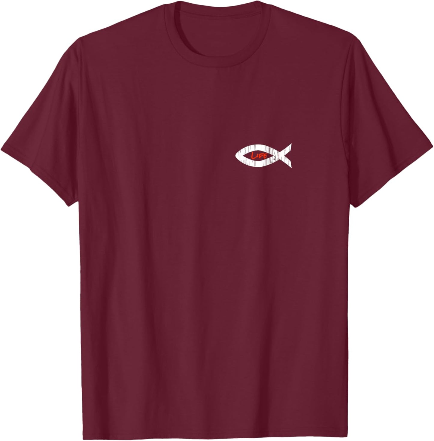 Christian Fish Symbol T-Shirt - T-Shirt | Maroon