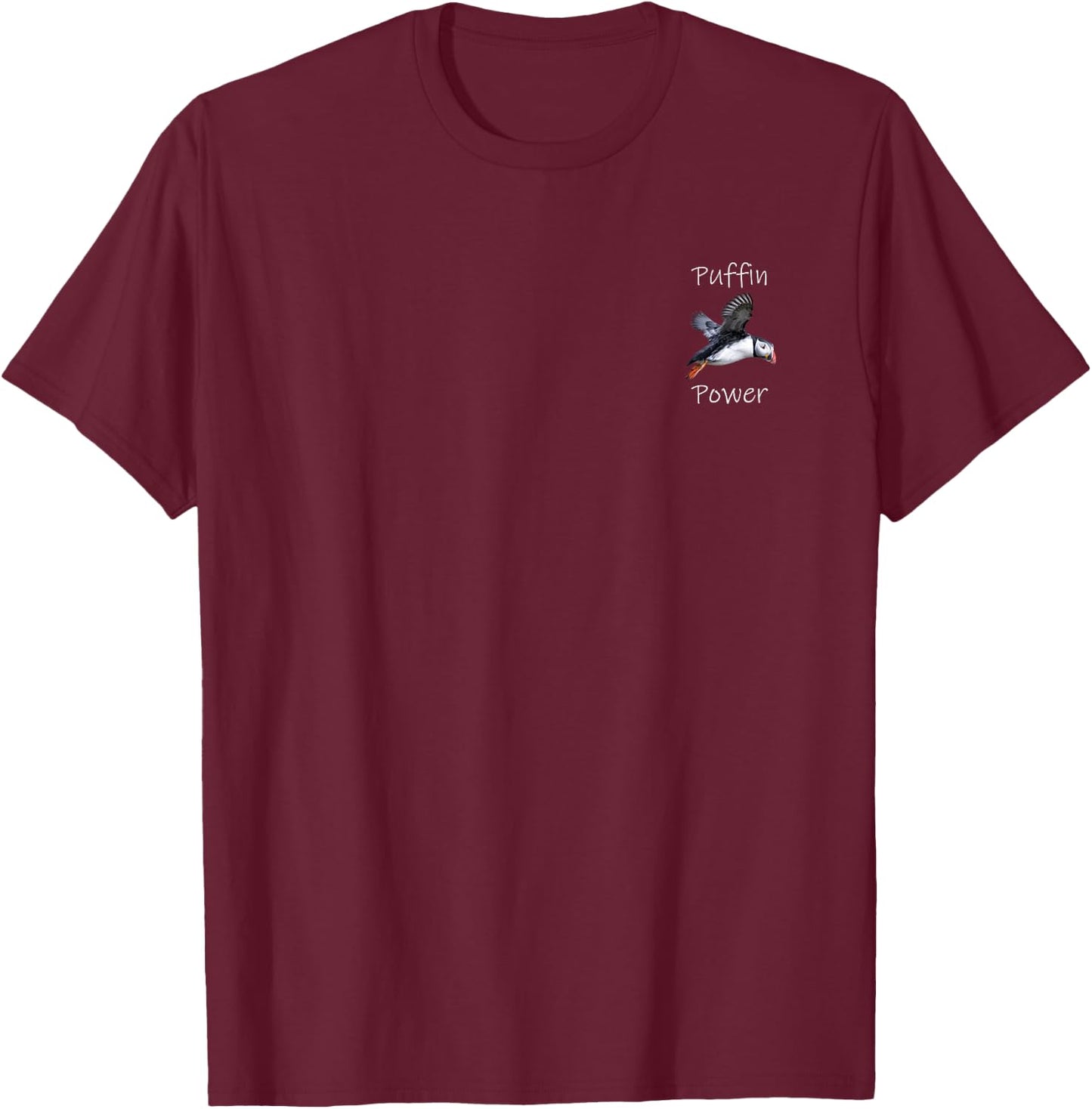 Puffin Power - Puffin Photo for bird lovers T-Shirt - T-Shirt | Maroon