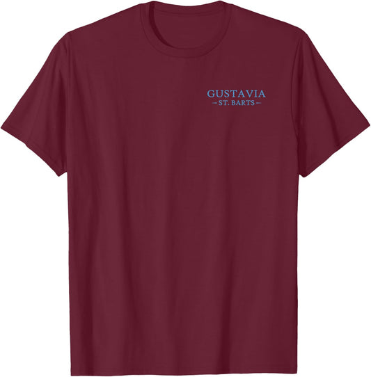 Gustavia St. Barts Stingray Ocean Animals (Front & Back) T-Shirt - T-Shirt | Maroon