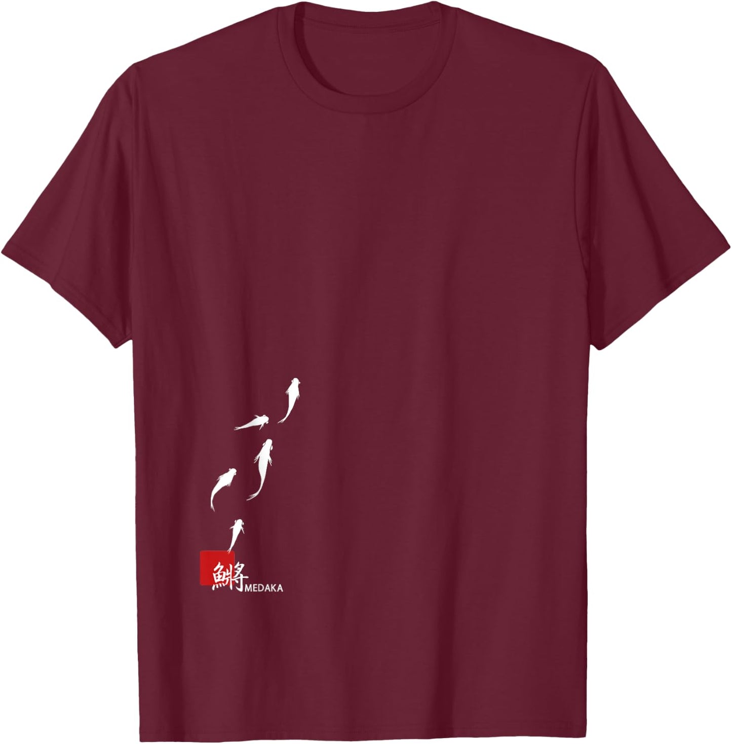 Medaka illustrated T-Shirt - T-Shirt | Maroon