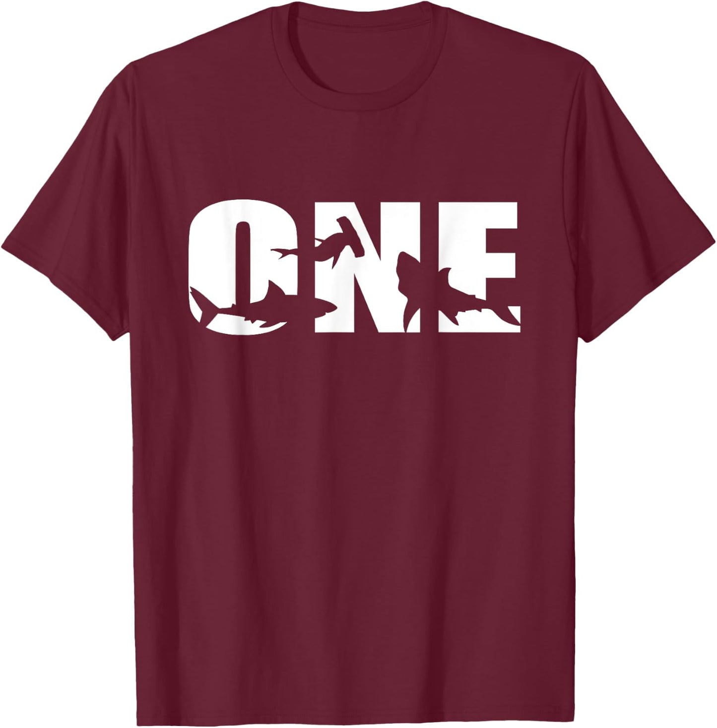 Toddler Shark First Birthday 1st Birthday Shark Party Theme T-Shirt - T-Shirt | Maroon