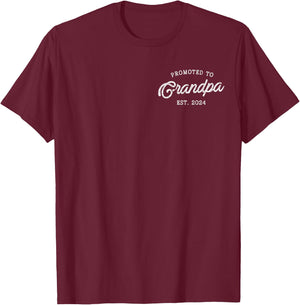 Promoted to Grandpa 2024 Father's Day First Time Grandpa T-Shirt - T-Shirt | Maroon