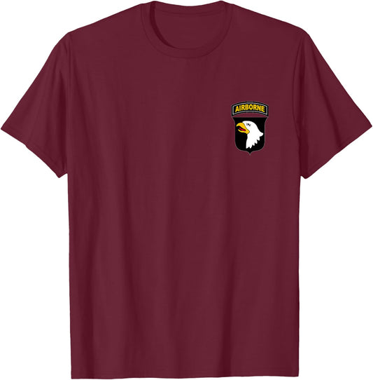 US Army 101st Airborne infantry Division Patch, Veterans T-Shirt - T-Shirt | Maroon
