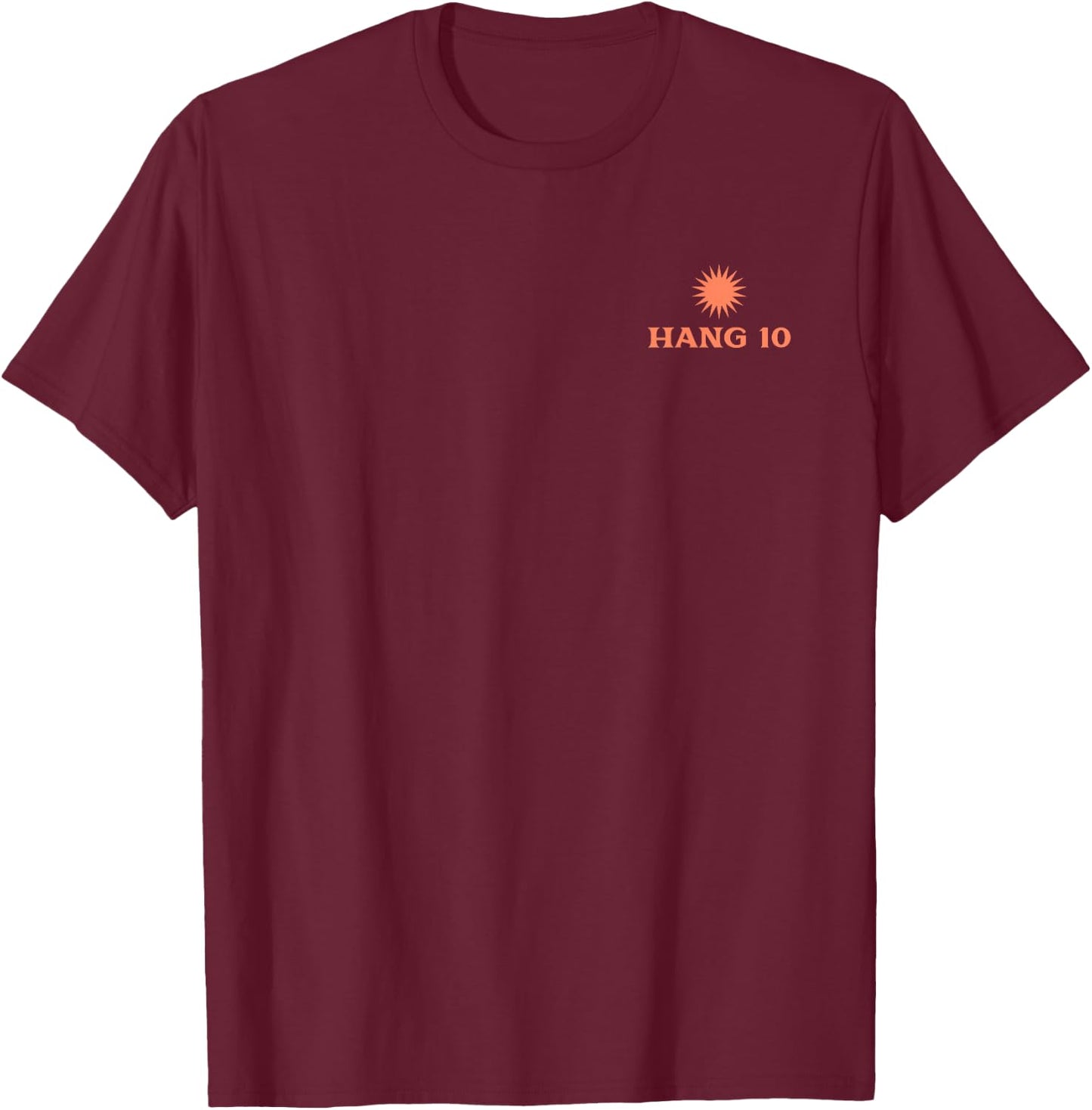 Hang 10 Ride The Waves T-Shirt - T-Shirt | Maroon