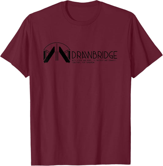 Drawbridge Logo Death Stranding Video Gaming Merch T-Shirt - T-Shirt | Maroon