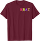 Colorful Brat Funny Minimalist T-Shirt - T-Shirt | Maroon