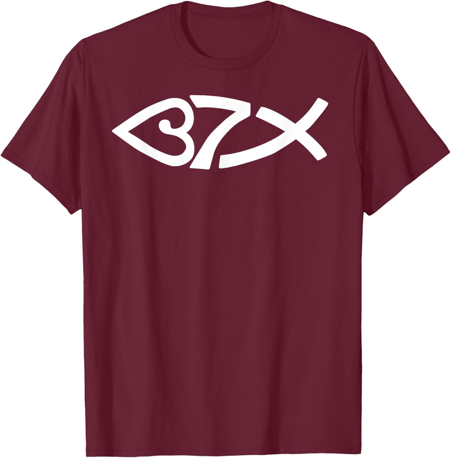 Jesus Fish Christian Ichthys Symbol New Jesus Fish Design T-Shirt - T-Shirt | Maroon