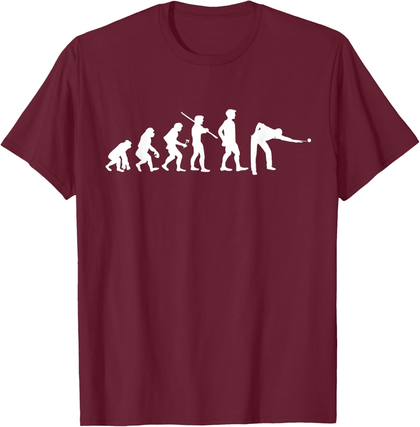 Evolution Pool Funny Pool Player Billiards Player T-Shirt - T-Shirt | Maroon
