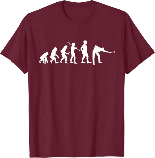 Evolution Pool Funny Pool Player Billiards Player T-Shirt - T-Shirt | Maroon