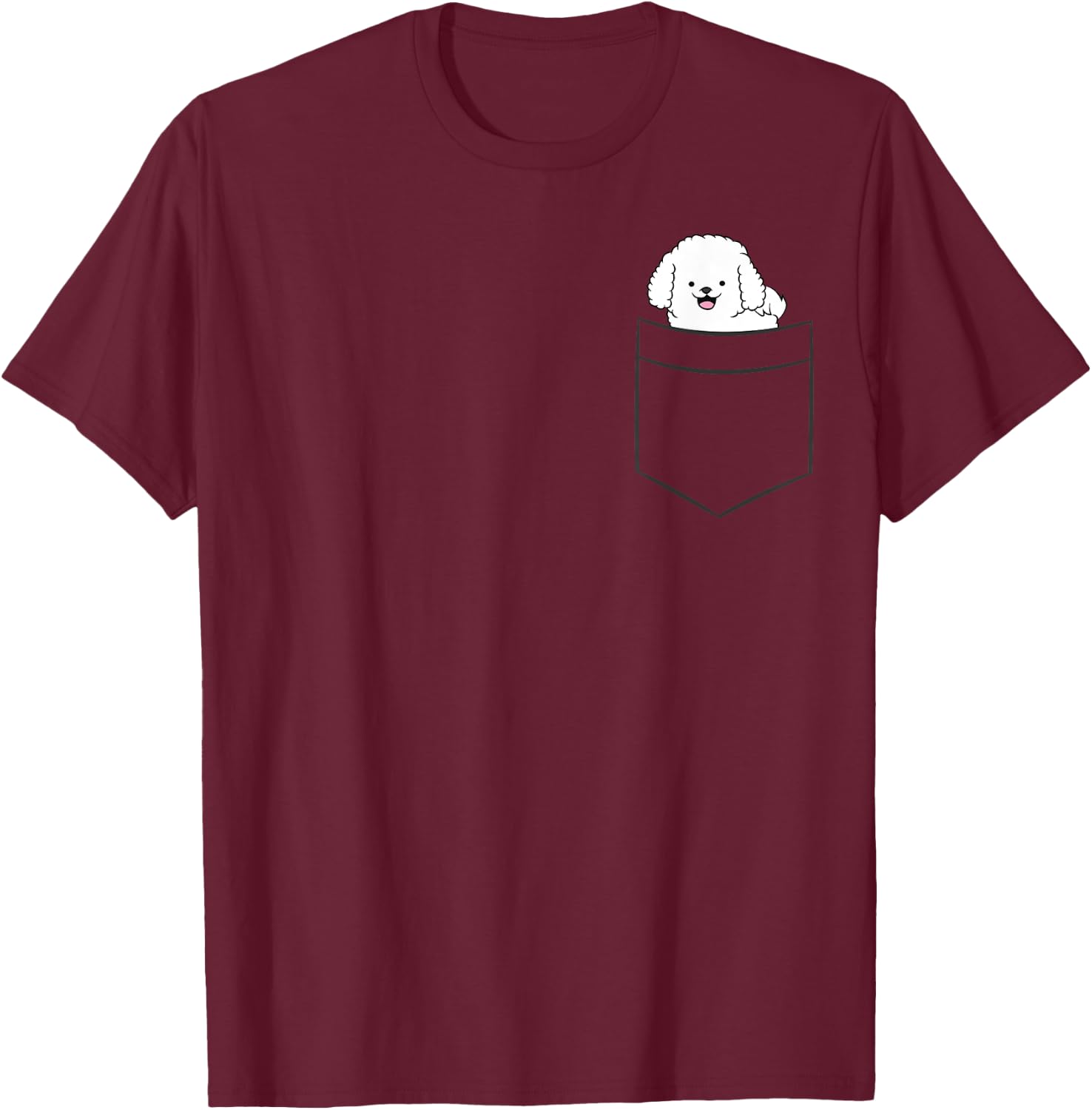 Bichon Frise Dog In Pocket Funny Bichon Frisé T-Shirt - T-Shirt | Maroon