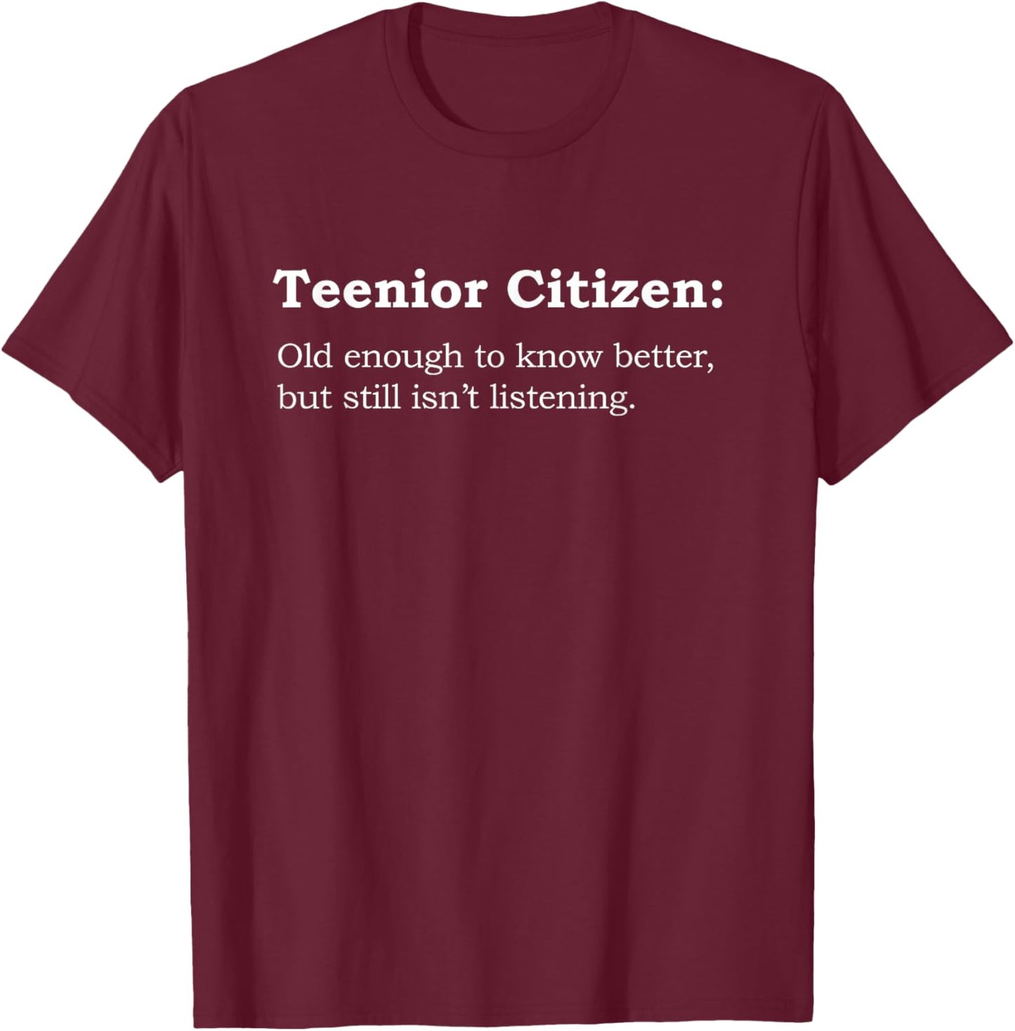 Teenior Citizen - Funny Rebel Senior Citizen T-Shirt - T-Shirt | Maroon