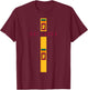 Vertical Sri Lanka Flag, text “SRI LANKA” in capital letters T-Shirt - T-Shirt | Maroon
