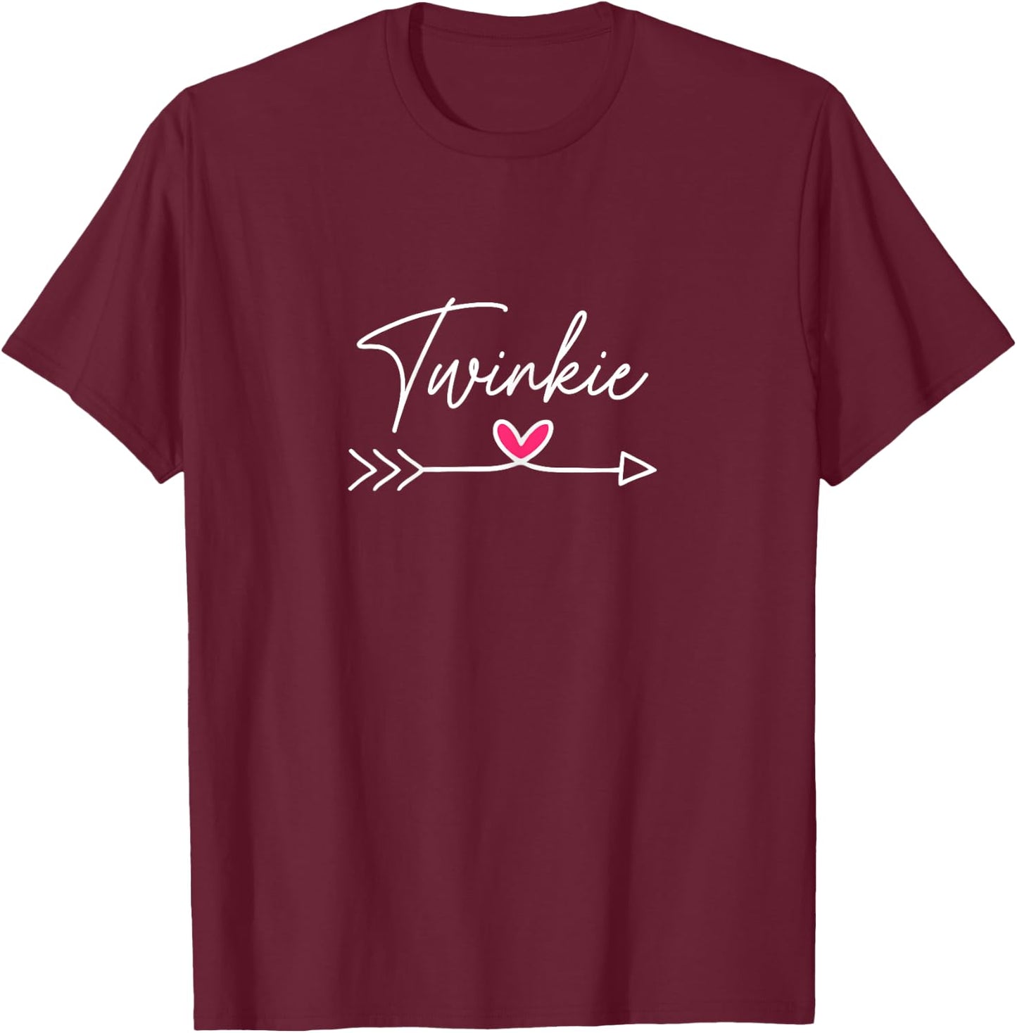 Funny Mothers Day Shirt Cute Pink Arrow Heart Twinkie T-Shirt - T-Shirt | Maroon