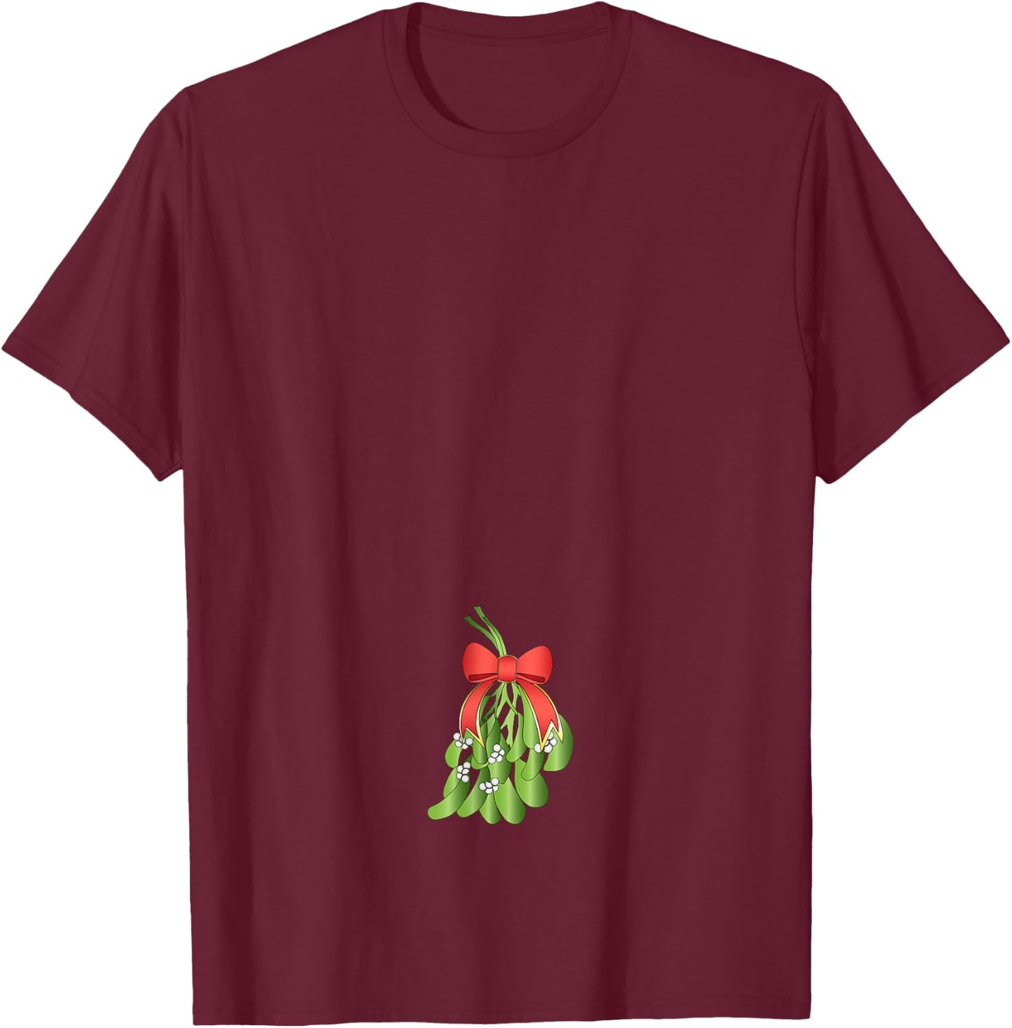 MISTLETOE Dirty Santa Xmas Funny Adult Humor Ugly Shirt Gift T-Shirt - T-Shirt | Maroon