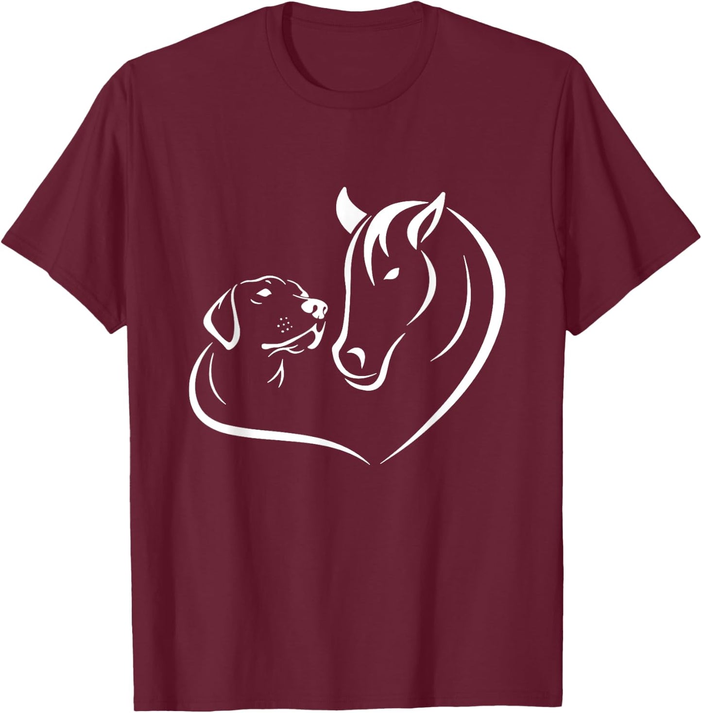 Dog Horse Lovers birthday Fantasy Dogs Funny Horses Women Girls Kids T-Shirt - T-Shirt | Maroon