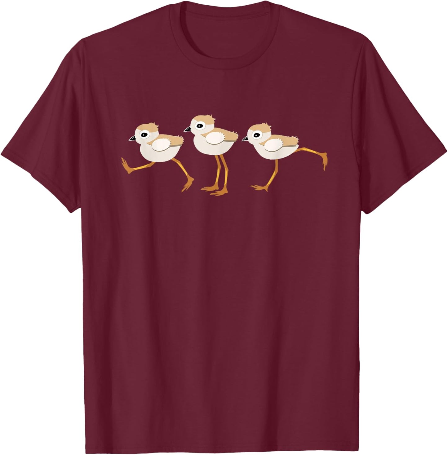 Piping Plovers Seabirds Shorebirds on the Beach Men Women Girls Kids T-Shirt - T-Shirt | Maroon