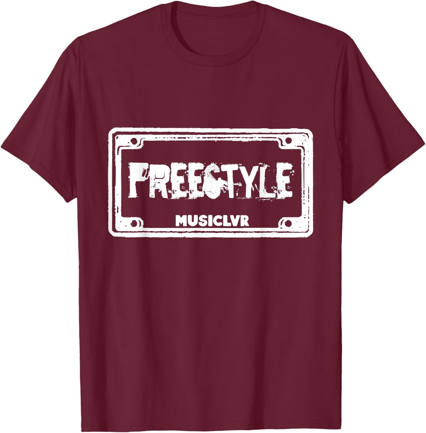 Freestyle Music Lover Vintage Inspired Distressed Grunge T-Shirt - T-Shirt | Maroon