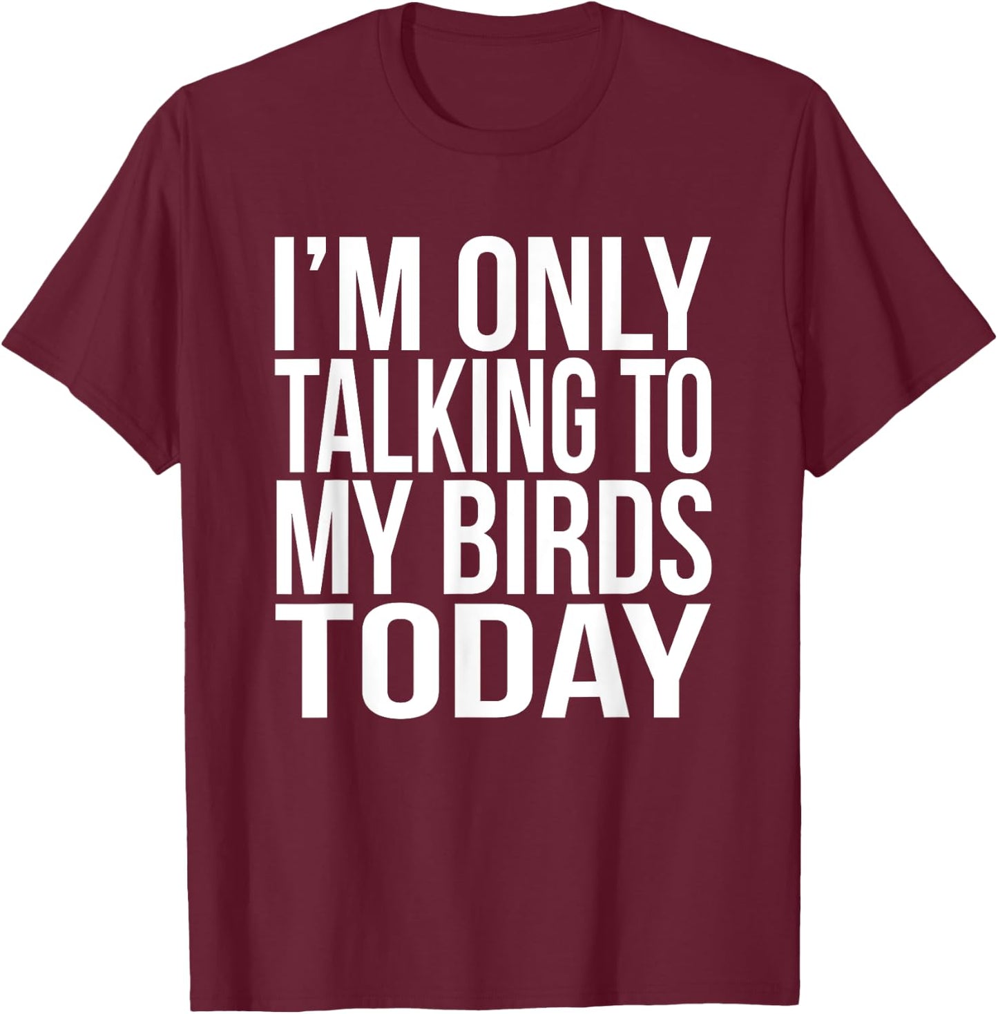 I'm Only Talking To My Birds Today Gift A Pet Bird Lover T-Shirt - T-Shirt | Maroon