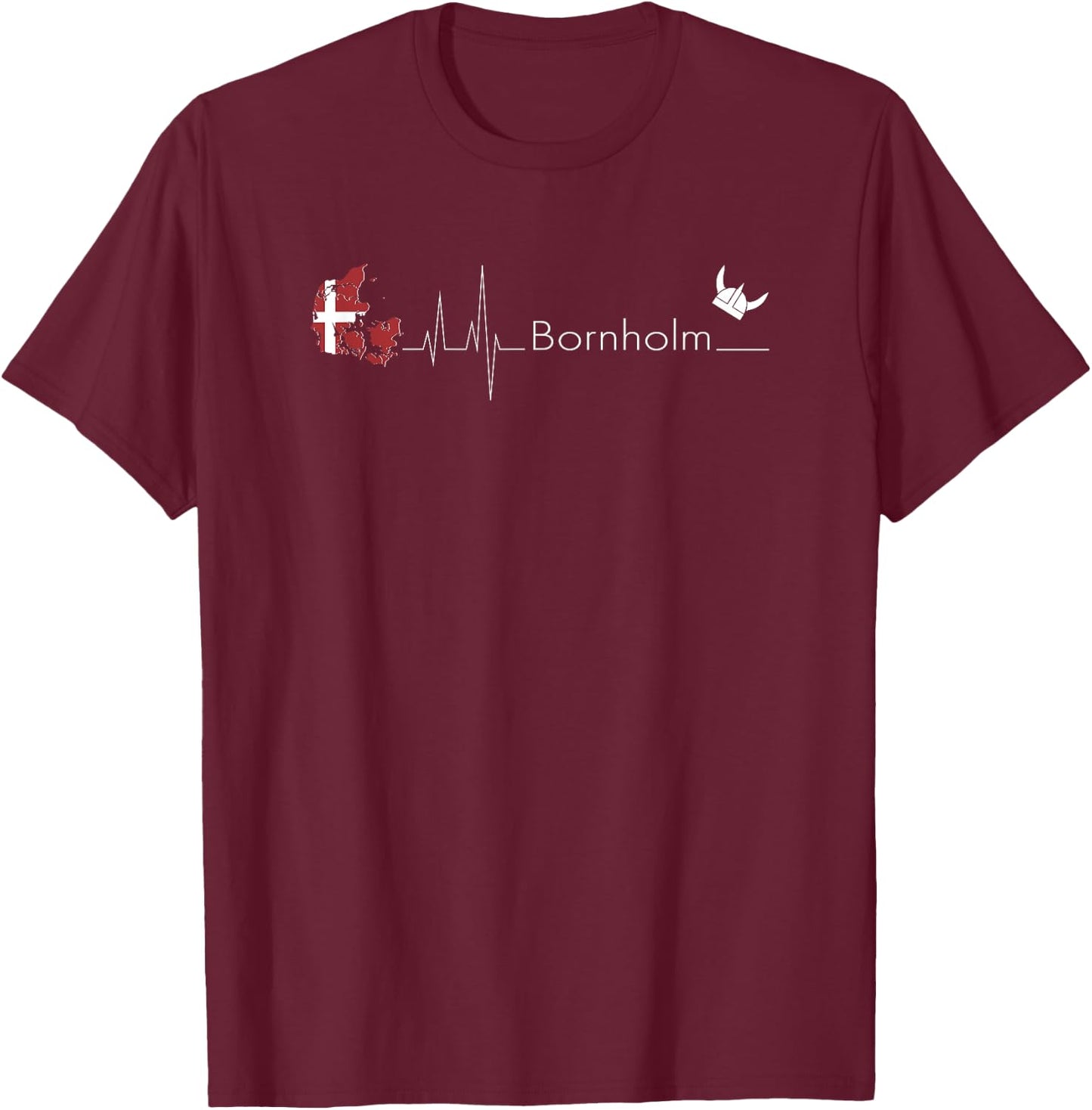 Bornholm Viking I Denmark Motif for Scandinavia Souvenir T-Shirt - T-Shirt | Maroon